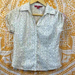 (YR2000) SO button up blouse with silk ribbon details for optional short Sleeves